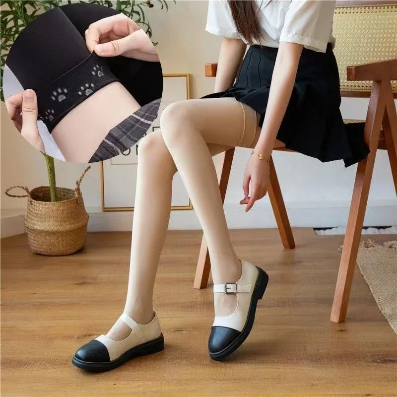 Over The Knee Velvet Thigh High Socks for Women & Girls – Elastic Anti-Slip White Long Tube Uniform Stockings (Up to 190cm Fit)
