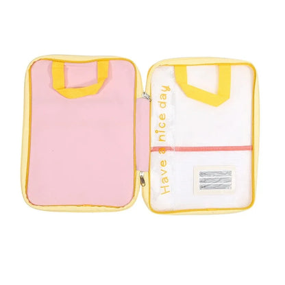 Large Capacity Waterproof Handheld Study Bag – Transparent PVC Exam & Test Paper Storage for Elementary School