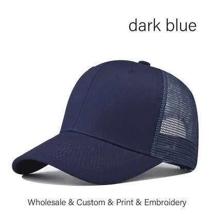 Custom Embroidered Baseball Cap - DIY Logo Mesh Hat for Men & Women, Adjustable Cotton Unisex Cap