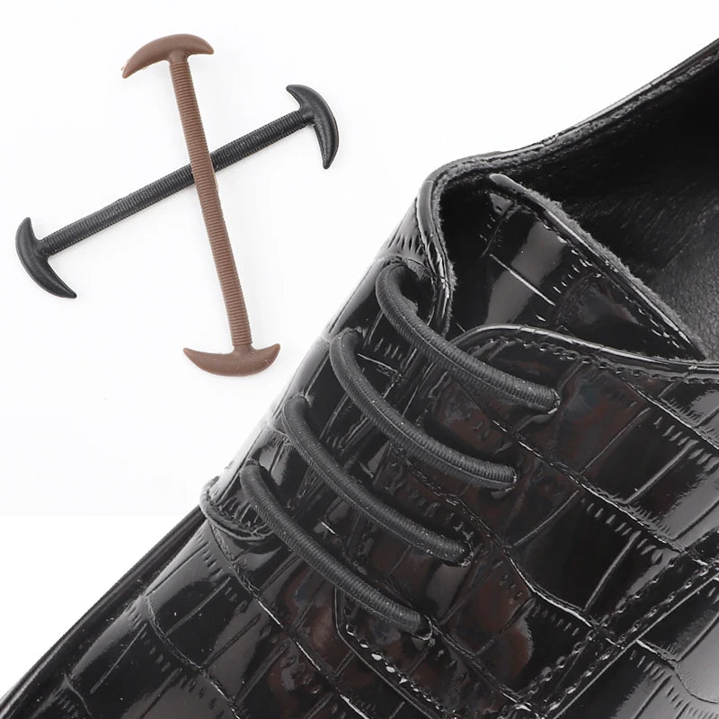 12 Pcs No Tie Shoelaces – Silicone Elastic Shoe Laces for Men’s and Women’s Casual Leather Shoes