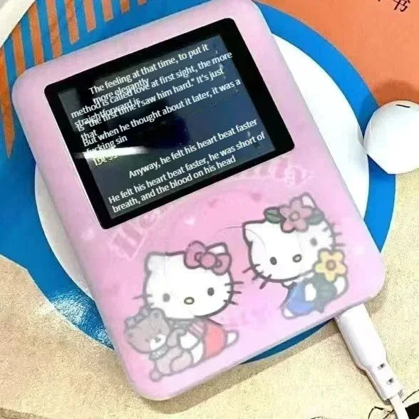 Kawaii Hello Kitty Mini MP3 Player – Cartoon Anime Portable Music Walkman for Students, Sports & External Sound Playback