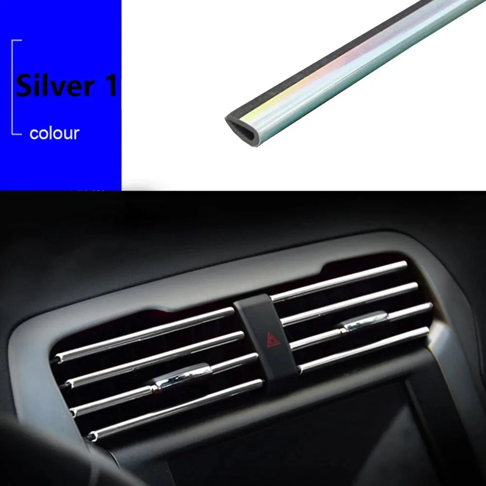 10-Piece Car AC Vent U-Shaped Decorative Trim Strips – 20cm Interior Styling Moulding and Edge Protector Accents