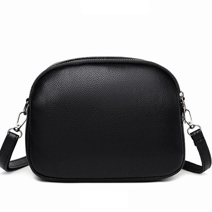 Women's Rivet Zipper Crossbody Bag – Solid Color Soft Leather Mobile Phone Shoulder Purse