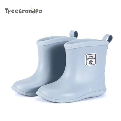 Kids Rain Boots – Waterproof PVC Anti-Slip Mid-Calf Shoes for Boys & Girls