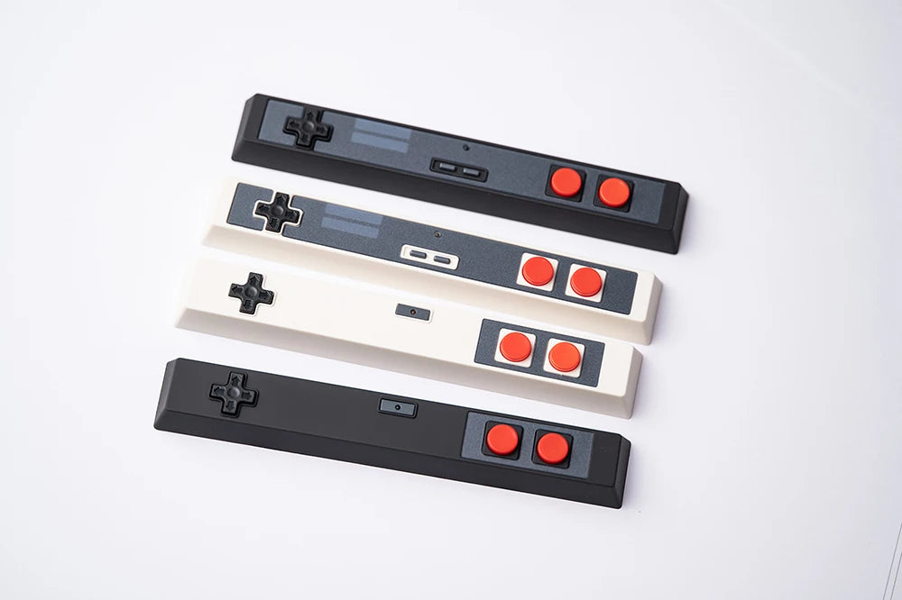 Retro Gamepad Keycap 6.25u Spacebar – Artisan ABS Keycap for MX Switches, Black & White for Mechanical Gaming Keyboards
