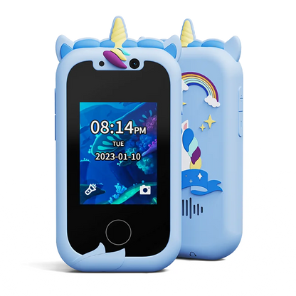 Children's Educational Phone Toy – Musical Unicorn Baby Mobile with Selfie Camera, 512MB TF Card, Birthday Gift for Babies