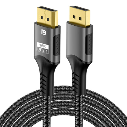 16K DisplayPort 2.1 Cable – 8K@120Hz, 4K@240Hz, 80Gbps HDR Video & Audio for Laptop, TV, Xbox, Projector, Gaming Monitor