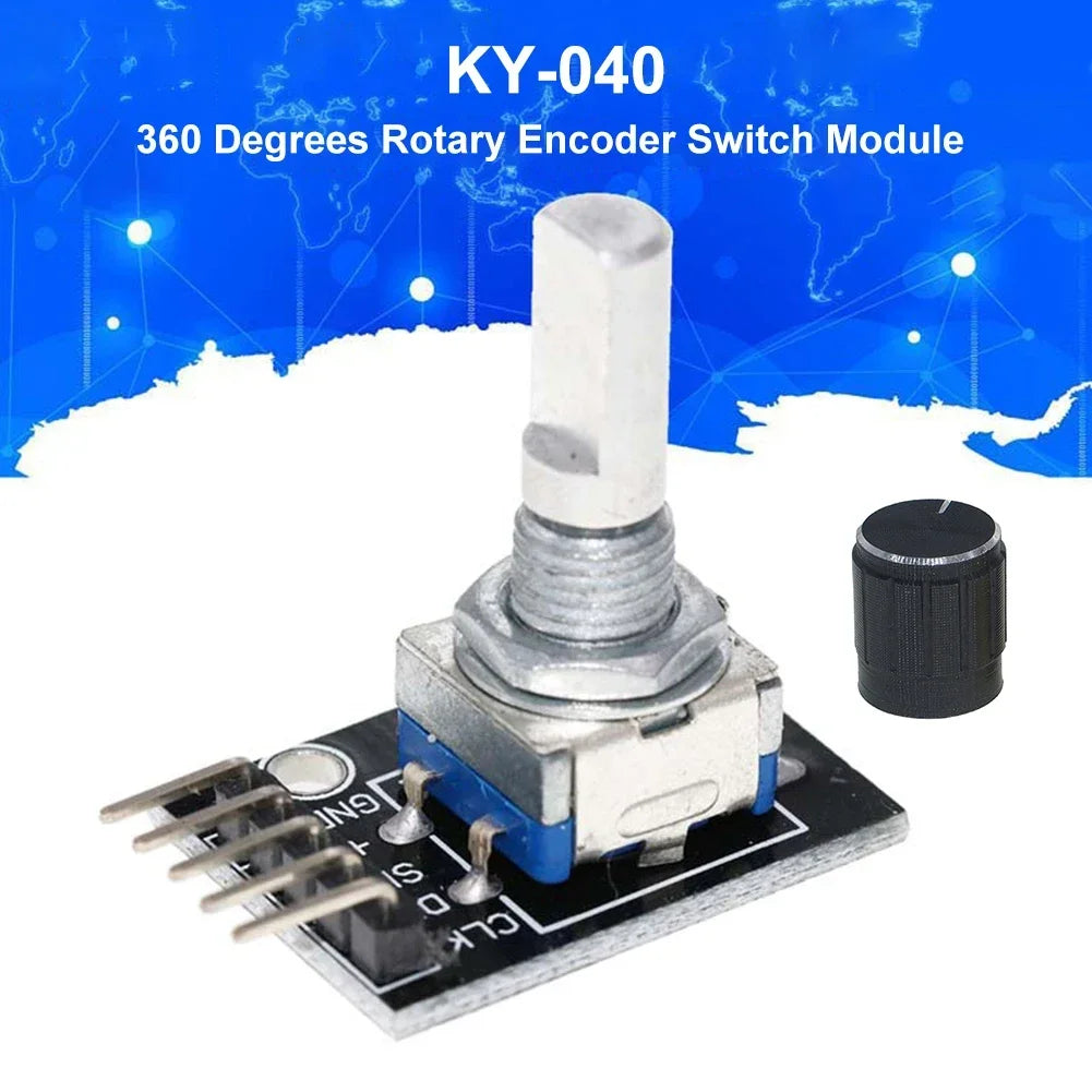1-8PCS KY-040 Rotary Encoder Module - 360° Knob Switch Sensor Development Board for Arduino 5V DIY Projects