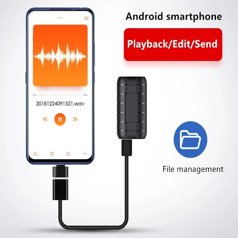 Mini Voice Activated Digital Recorder – Portable 500-Hour Professional Sound Dictaphone, Small Audio Recording Device