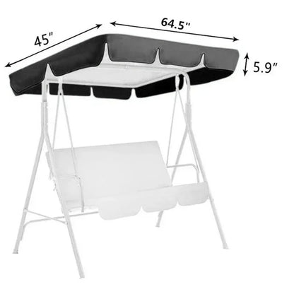Outdoor Swing Canopy Cover - UV Waterproof 3 Seater Chair Top Replacement Shade for Patio, Yard & Hammock Seats