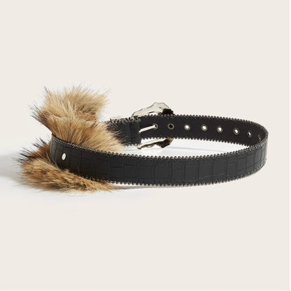 Unisex Jeans Belt — Goth Y2K Designer Punk Accessory, High-Quality Luxury Black Waistband 3.8cm for Men & Women