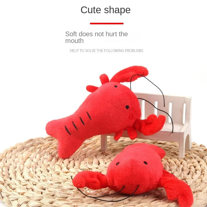 Cute Lobster Plush Dog Toy – Bite-Resistant Squeaky Chew Toy for Puppies & Cats, Fun Pet Accessory