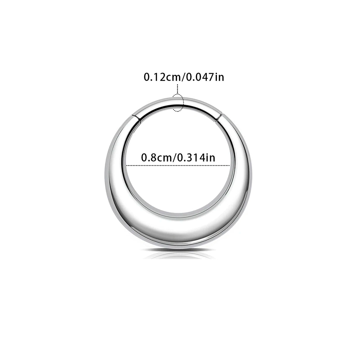 316L Stainless Steel Hoop Nose Ring – Water Drop Hinge Clicker Septum & Cartilage Earring for Women & Men Piercings