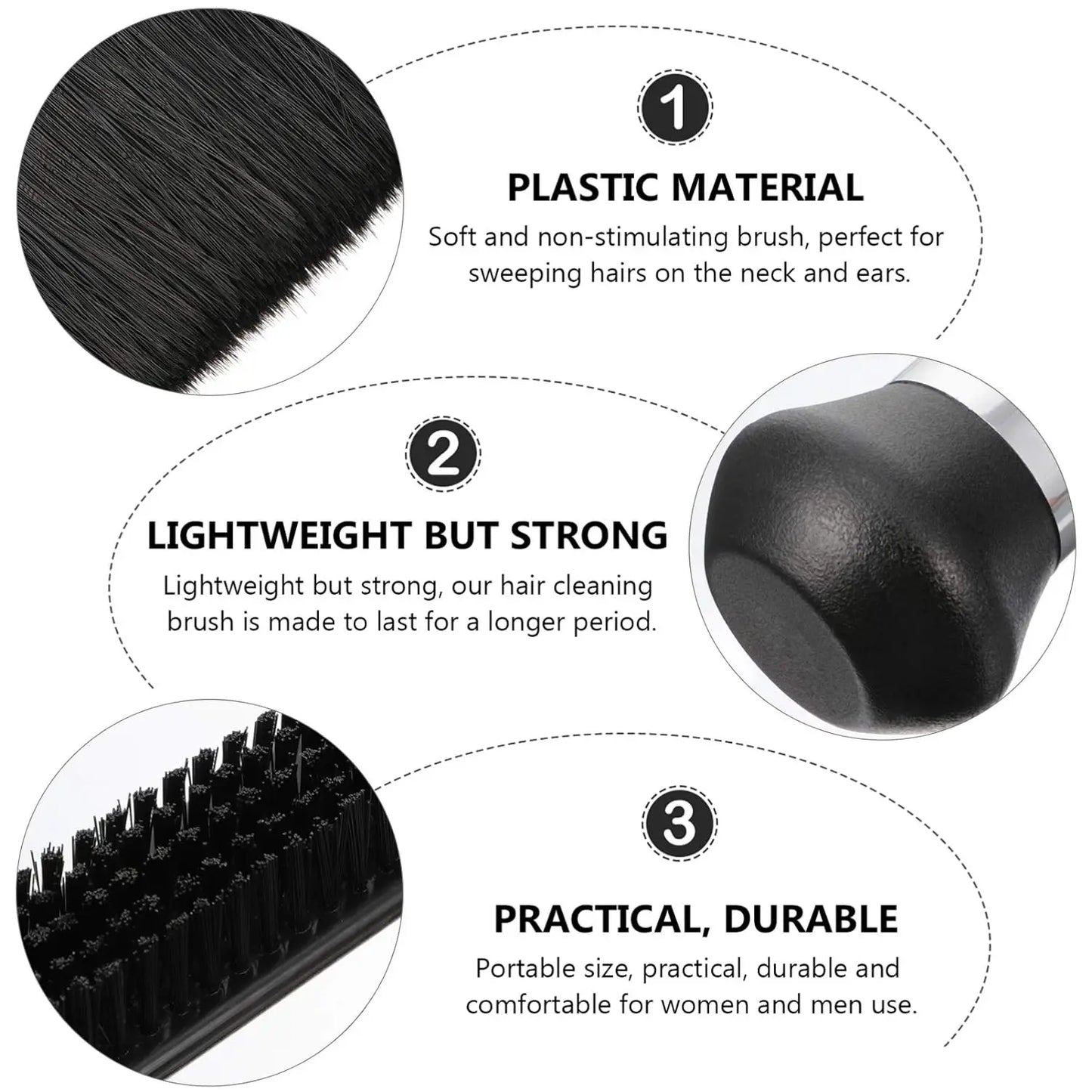 2/3-Piece Neck Dust Collector Brush Set – Hairdresser Salon Cleaning Brush for Blades & Hair Removal