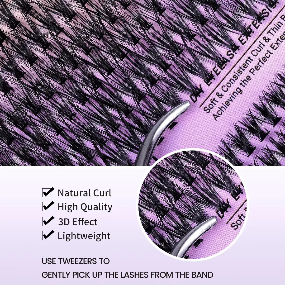 MJ DIY Lash Extensions Kit – 640pcs Wispy Lash Clusters 80D/100D, Mix 9-18mm Individual Cluster Eyelash Extensions