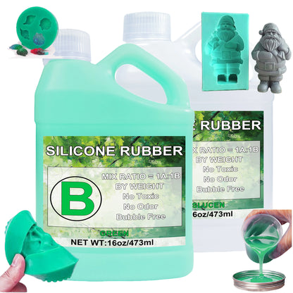 20A Silicone Mold Making Kit 32oz – Green Liquid Rubber, Fast Cure Mold Maker for Resin Casting & DIY Craft Molds