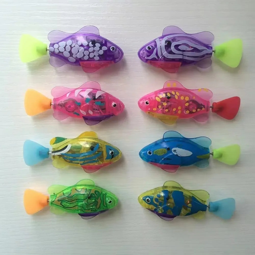 LED Interactive Cat Toy Robot Fish – Glowing Electric Swimming Motion Toy to Stimulate Kitten Hunting Instincts & Playful Exercise