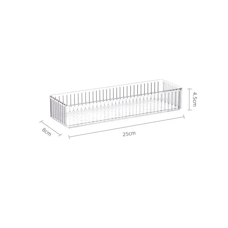 Unlimited Desk & Drawer Organizer Set – Clear Plastic Storage Boxes for Bathroom, Makeup & Kitchen