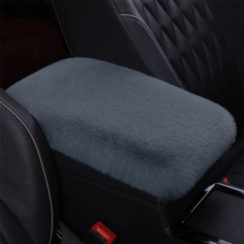 Cute Plush Car Armrest Cover – Warm Center Console Cushion Pad for Auto Interior Decor (Universal Fit)