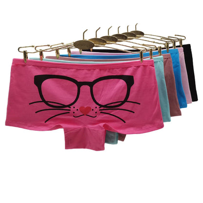 Women’s Cotton Boyshort Underwear - Floral Boxer Style Panties 6 Pack for Ladies & Girls