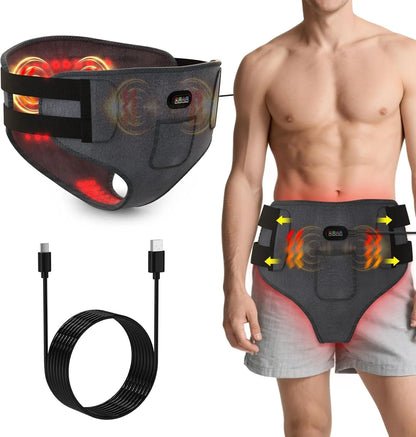 660nm Red Light Therapy Device for Men – 162-LED Prostate Therapy Wrap Belt & Panties with 3 Heat Levels for Pain Relief