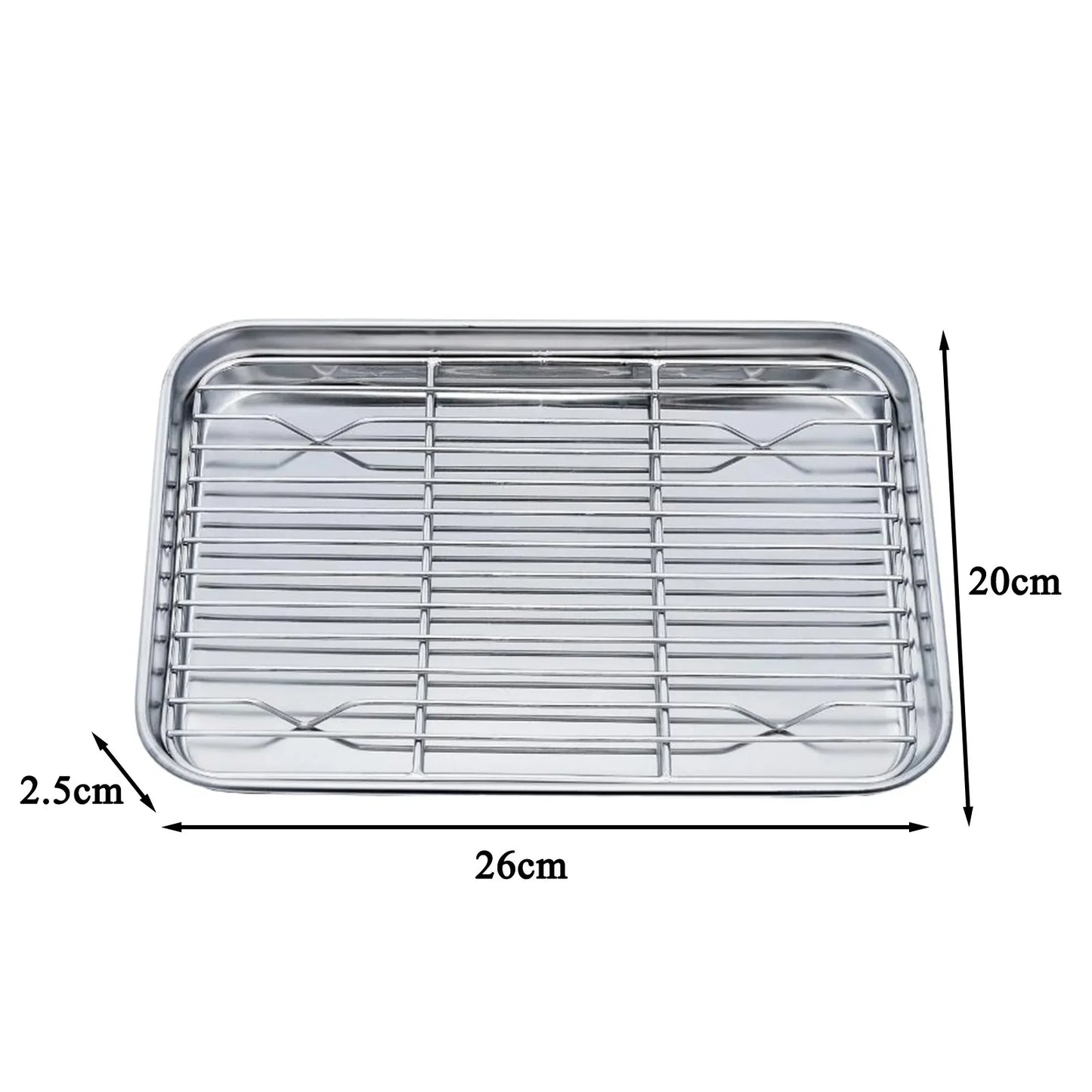 Stainless Steel Baking Tray with Removable Cooling Rack – Non-Toxic Oven & BBQ Sheet Pan, Dishwasher Safe