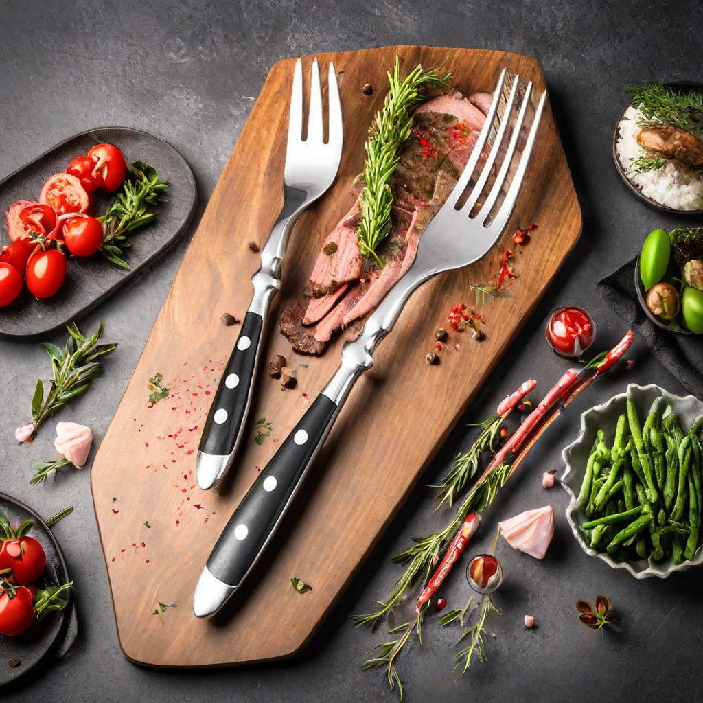 Classic Elegant Stainless Steel Cutlery Set – Fork, Spoon, Knife & Teaspoon Full Dining Steak Dinnerware Collection