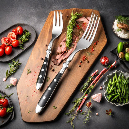 Classic Elegant Stainless Steel Cutlery Set – Fork, Spoon, Knife & Teaspoon Full Dining Steak Dinnerware Collection