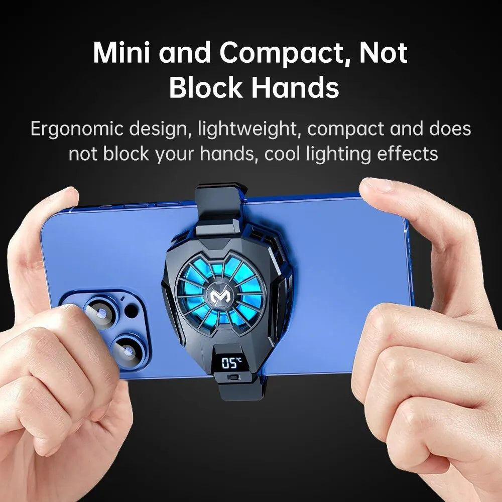 WEKOME Mobile Phone Heat Dissipator: Temperature Display Gaming Cooling Radiator with Universal Back Clip