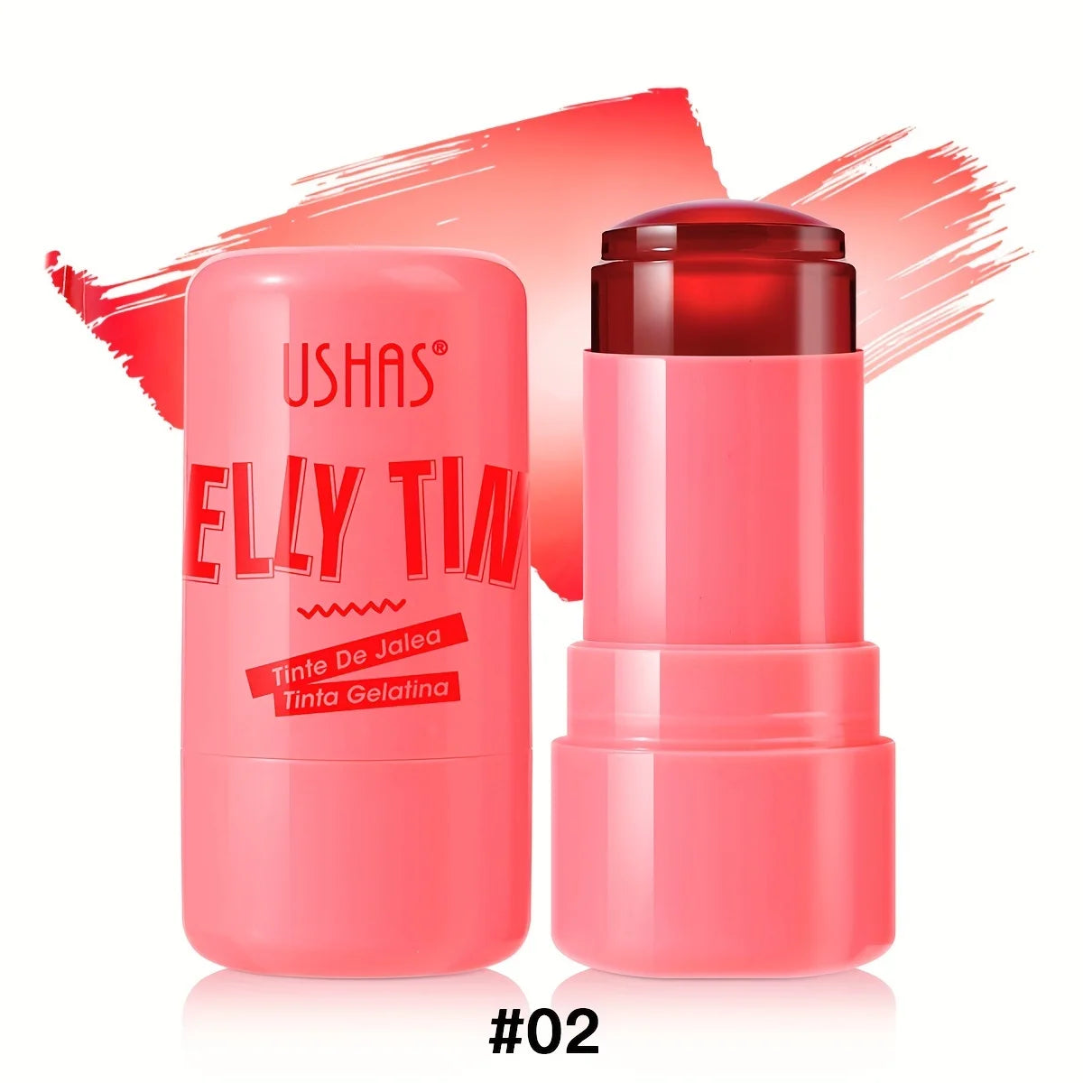 4 Color Jelly Blush Stick – 3-in-1 Multi-Use Matte Blush, Lip Balm & Eyeshadow, Moisturize & Brighten Lip Gloss