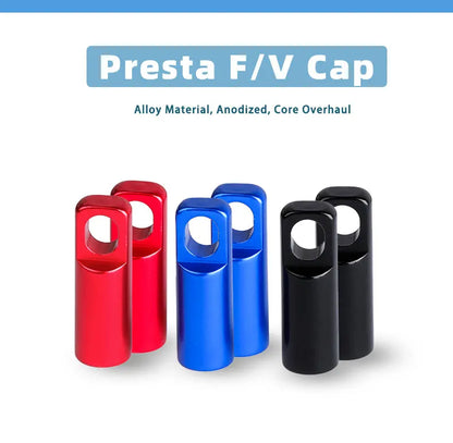 Deemount 2-in-1 Presta Valve Caps & Core Tool — CNC Alloy Lightweight Bicycle Valve Nipple (10/4/2PCS)