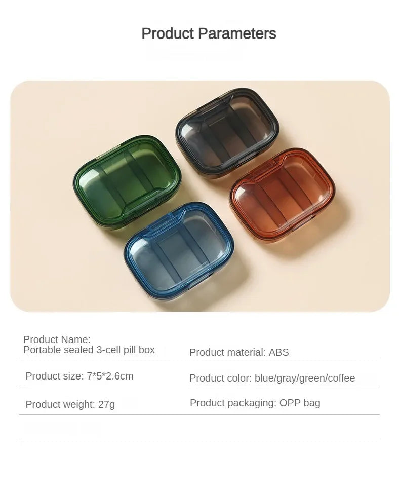 Mini Medicine Pill Box – Portable Drug Storage, Pills Dispenser & Organizer, Tablet Container Case