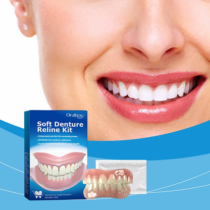 Denture Silicone Kit – Soft Denture Liners for Upper & Lower Teeth, Easy Use Dental Care Replacement Set