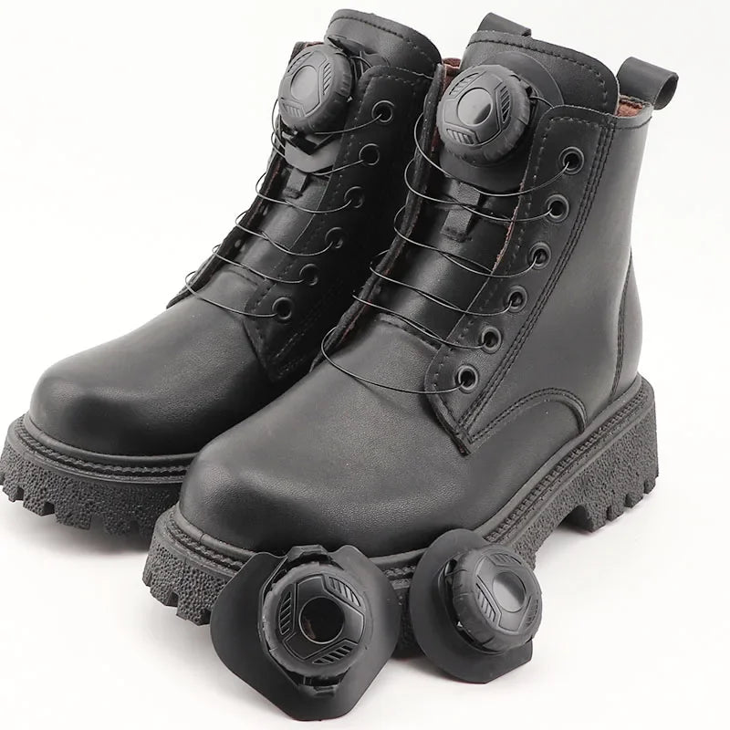Round No-Tie Shoe Laces – Large Swivel Buckle Automatic Laces for Sneakers & Boots, Unisex Shoe Accessories