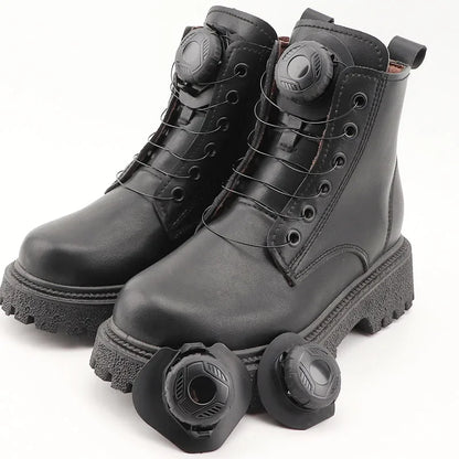 Round No-Tie Shoe Laces – Large Swivel Buckle Automatic Laces for Sneakers & Boots, Unisex Shoe Accessories