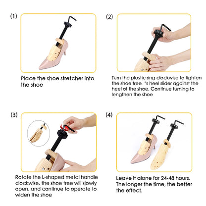 Repacego Wooden Shoe Trees – 1/2 Pc Adjustable Shoe Stretcher & Expander for Men, Women, Unisex, Length & Width Adjustment