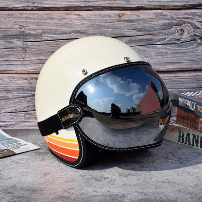 Universal Motorcycle Helmet Sun Visor – Anti-UV Windproof Bubble Lens for Open Face 3/4 Helmets