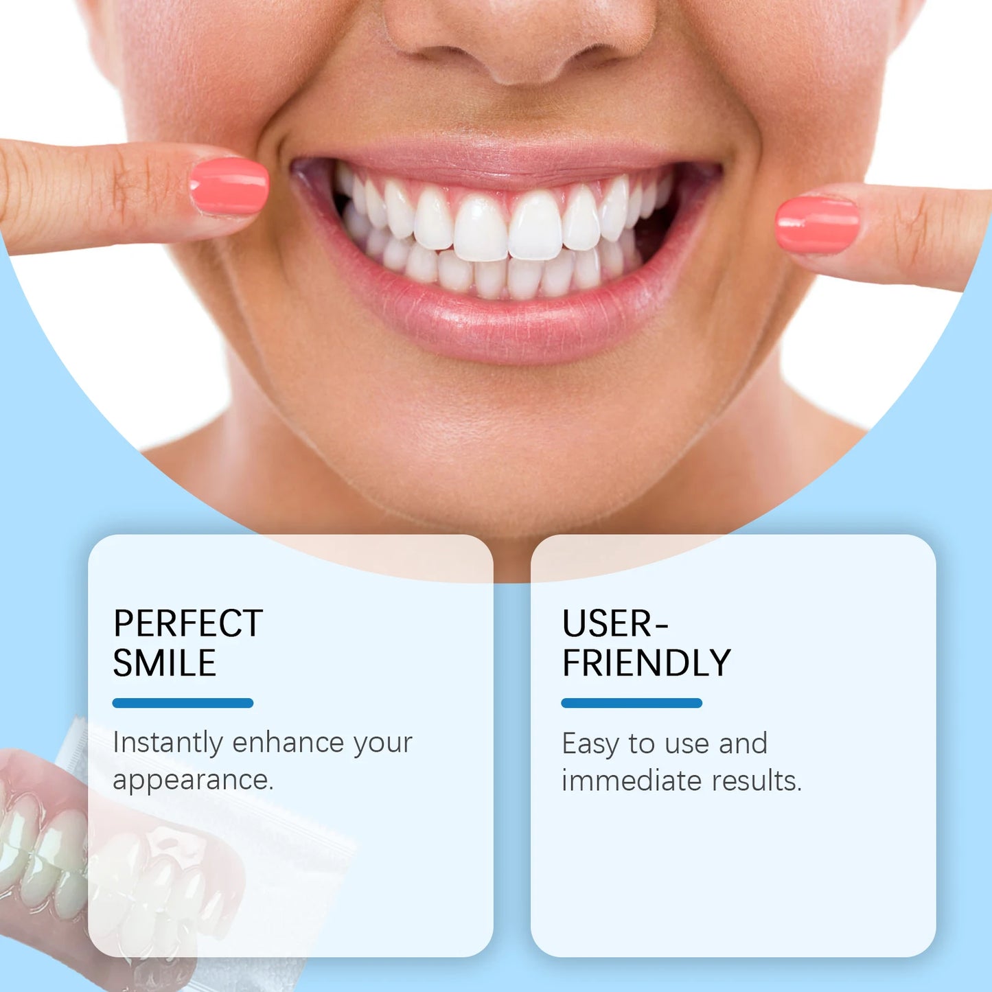 False Teeth Beauty Kit – Smile Veneers, Fake Tooth Denture for Whitening, Oral Care & Cosmetic Braces