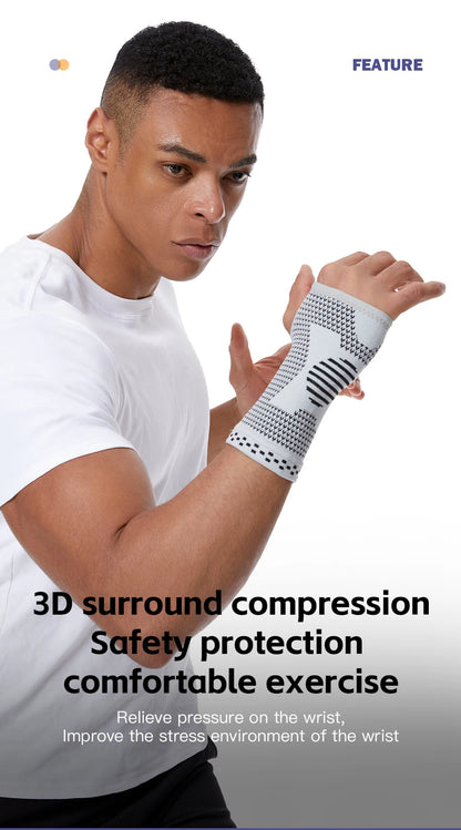 Adjustable Gym Wristband & Palm Guard — Sports Wrist Support Brace with Compression Gloves for Carpal Tunnel