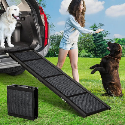 Upgraded Folding Dog Car Ramp - Portable Non-Slip Pet Ramp for Large Dogs Up to 250 lbs