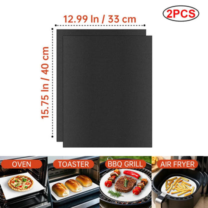 Reusable BBQ Grill & Oven Mat - Non-Stick Heat Resistant Baking Liner for Grilling, Cooking & Oven Protection
