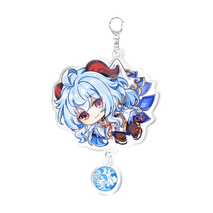Genshin Impact Keychain – Acrylic Figure & Metal Holder Key Ring for Kids, Girls & Men