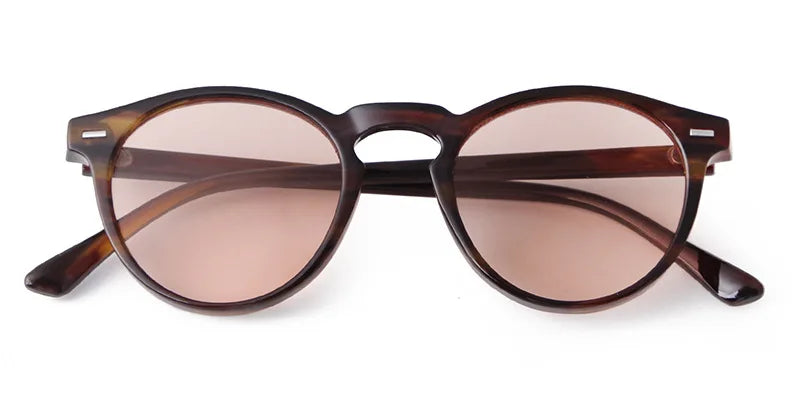 Vintage Round Sunglasses – 2024 Fashion Design for Men & Women, Retro Rivet Yellow & Blue Lens, Square Sun Glasses