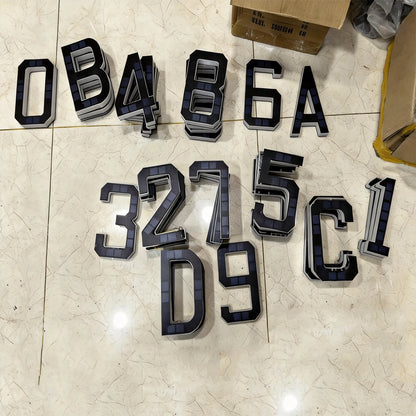 LED Solar House Numbers - IP65 Waterproof Personalized Illuminated Outdoor Address Sign for Home, Hotel & Bar 23/17/12CM