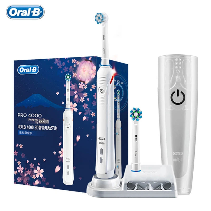 Oral-B Pro 4000 Electric Toothbrush – 3D Action Daily Clean with Pressure Sensor, 4 Modes, Gum Care, Waterproof & Rechargeable