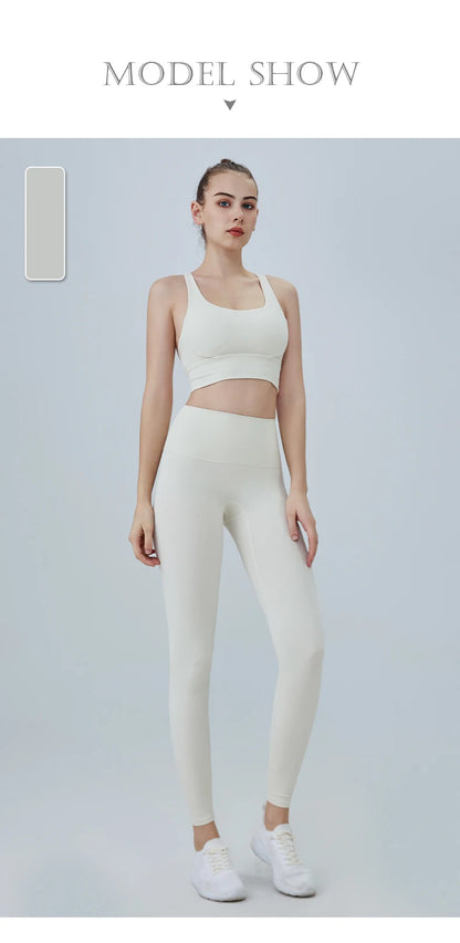 2-Piece Women’s Yoga Tracksuit – Pilates Fitness Set with Push-Up Sports Bra & Leggings for Gym Workout