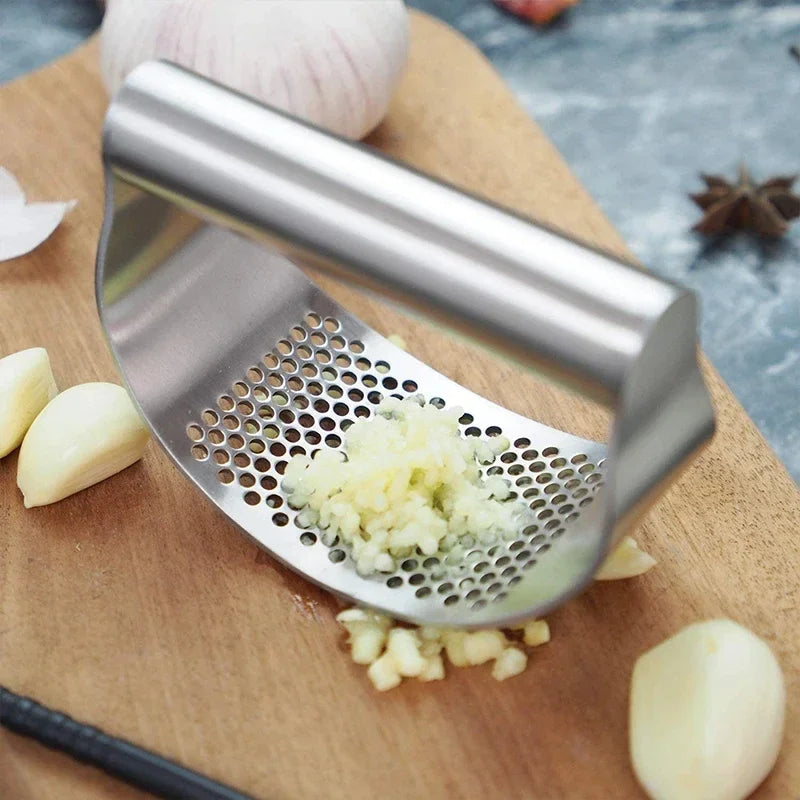 Upgraded Stainless Steel Garlic Press – Manual Garlic & Ginger Rocker Crusher Mincer Kitchen Gadget