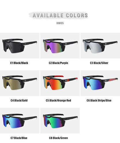NEW High-Quality Luxury Heat Wave Brand Sunglasses – Square Conjoined Lens Cycling Glasses for Men and Women, UV400 Protection