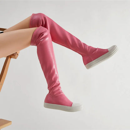 Women’s Over The Knee Winter Boots - Sexy Thigh High Casual Black Boots for Autumn & Winter Wear