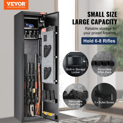SucceBuy 3-8 Gun Safe – Digital Keypad Lock Cabinet with Removable Shelf for Rifles & Pistols